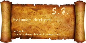 Svimmer Herbert névjegykártya